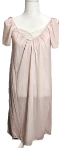 Vogel Vintage 60er Jahre Nachthemd Babydoll rosa Spitze Nachtwäsche transparent Damen XL - Bild 1 von 8