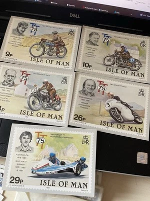 ISLE OF MAN 1982 75th ANNIVERSARY TT RACES 5 PHQ CARDS USED SEE PHOTOS - Image 1 of 4