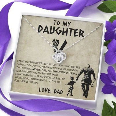 Gift for Daughter from Dad Necklace - Viking Necklace From Daddy To Daughter - Image 1 of 4