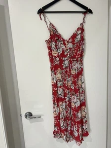 Auguste The Label Reverie Floral Midi Slip Dress Juliette Red Size 10 - Bild 1 von 14