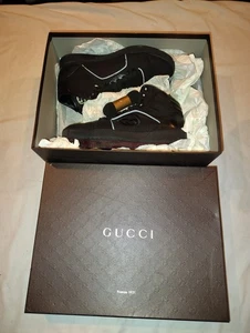 Gucci Baling Fabric High Top Black 309517 KES20 1000 Size 8.5US In Box EUC Clean - Picture 1 of 24