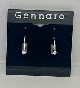 Neu mit Etikett Gennaro Designer Ohrringe weiß Strass silberfarben elegant - Bild 1 von 4