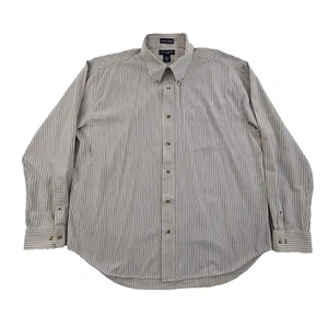 Ivy Crew Shirt Men's XL Gray Stripe Wrinkle Resistant Long Sleeve EUC Button-Up - Picture 1 of 14