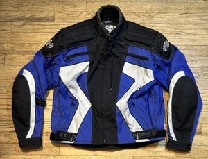 Joe Rocket Motorcycle Touring Jacket Mens Sz 46 Blue Mesh Padded Motocross - Picture 1 of 15