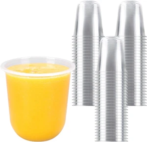 100 Pcs Disposable Stemless Glasses, 12Oz Crystal Plastic Wine Glasses Clear Cla - Picture 1 of 7