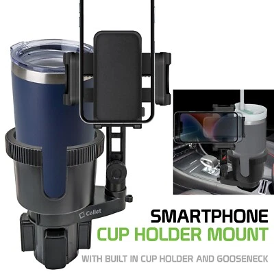 Car Cup Holder Mount, Built in Cup Holder and Gooseneck iPhone 14 13 Pro Max - Image 1 of 4