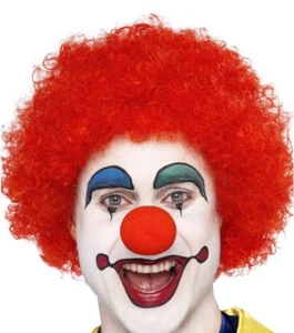70s 80s 1980s Mens Ladies Crazy Clown Afro Wig Fancy Dress Red by Smiffys New - Picture 1 of 1