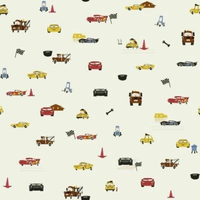 DI0922 York Disney and Pixar Cars Racing Spot Unpasted Almond Wallpaper - Image 1 of 4