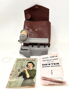 Vtg Dexter Sewing Machine Hand Held Instructions Color Pic 1960's Wooden Spool - Picture 1 of 17