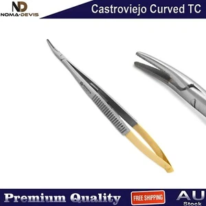Surgical Castroviejo Needle Holder TC Curved Micro Surgery Suture Instruments - Picture 1 of 5