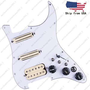 Guitar HSS Loaded Prewired Pickguard Multi Switch Coil Splitting For ST Beige01 - Picture 1 of 9