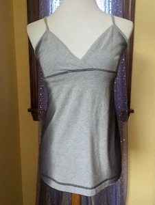 Lululemon Satya Ombre Strappy Tank Top Cotton Heathered Grey Yoga Dance Size 8 - Picture 1 of 14