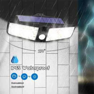 Waterproof 100 LED Solar Powered Light Outdoor PIR Motion Sensor Garden Security - Image 1 of 4