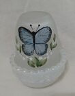Mosser Fairy Lamp White Iridescent glass Handpainted Butterfly 