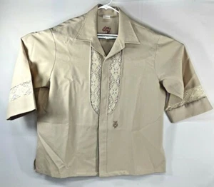 Camisa Hawaiana Original Beay Tiki De Colección Bronceada ""Extra Grande"" Clásica Bordada - Imagen 1 de 11