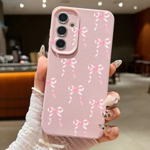 Cute Bow Phone Case For Samsung S25 Ultra S24 FE S23 S22 S21 Plus Silicone Cover - Picture 1 of 17