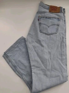 Levi's Jeans 501 Herren W38 L36 Straight Leg Regular Used Wash Gekürzt Hell O2 - Bild 1 von 10