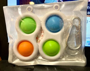 2 Pack Small Simple Dimple Fidget Toy Keychains - Picture 1 of 1