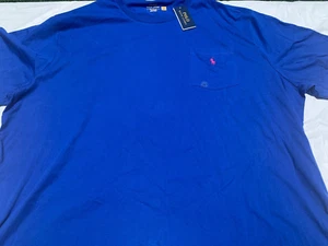 NWT Men's 4LT Polo Ralph Lauren Big & Tall Royal Blue Solid Crew Pocket T-Shirt - Picture 1 of 5