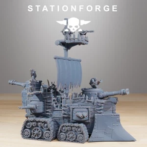 Gobs Short Pearl Battle Ship/TTRPG/Wargaming/Grim Dark/3DPrint/Station Forge - Foto 1 di 5