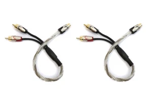 (2) KnuKonceptz Karma v3 Twisted RCA Cable Y Adapter 1 Female to 2 Male Splitter - Picture 1 of 4