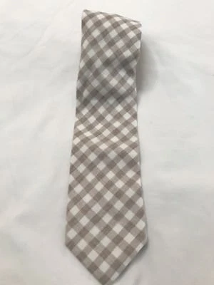 NEW! BLACK AND BROWN 1826 Mens Neck Tie Light Brown Checks - Image 1 of 3