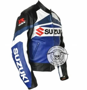 SUZUKI GSXR Motorbike Leather Jacket Armor Protected Jacket Men's Biker Jacket - Picture 1 of 3