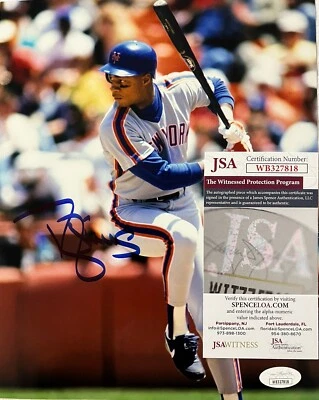 Darryl Strawberry New York Mets Rare Signed Autographed 8x10 Photo JSA COA - Image 1 of 4