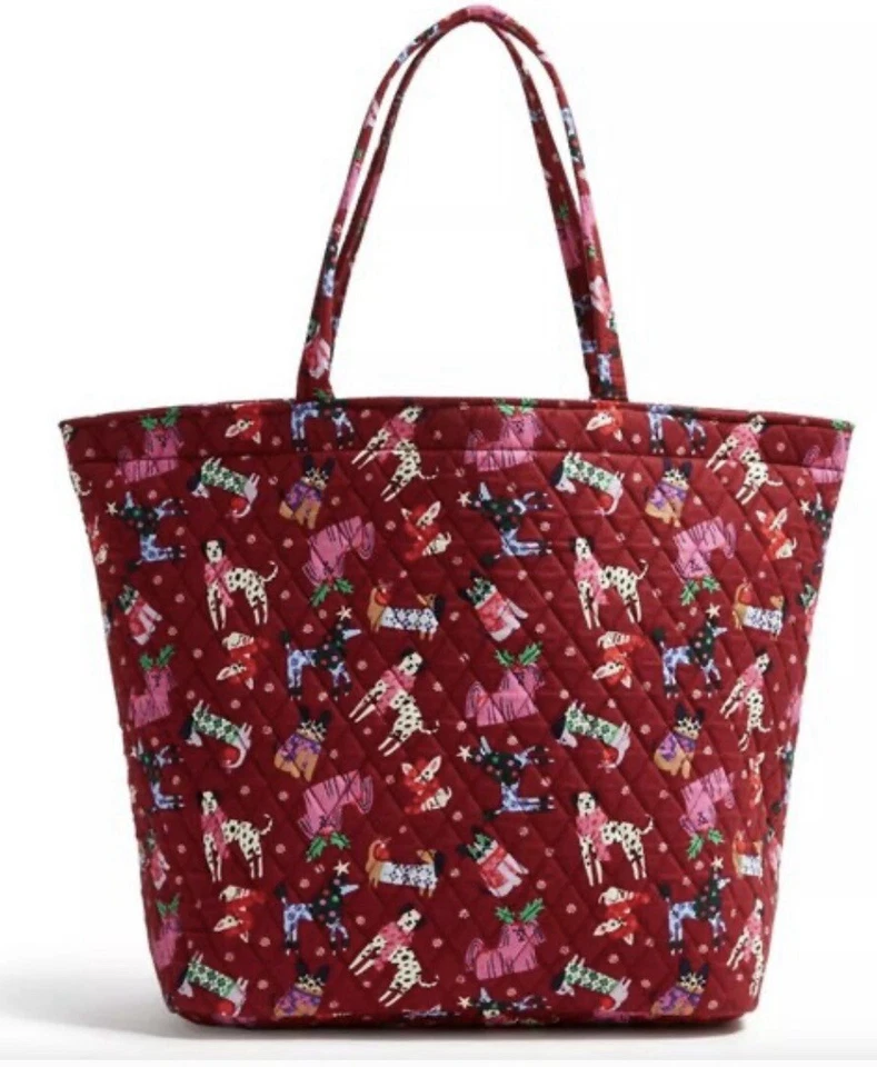 LAST ONE!!  Vera Bradley Grand Tote Large in Cotton Holiday Hounds - Image 1 of 3