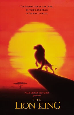 AA5090 The Lion King Film By Roger Allers 1994 Silhouette Movie Poster 11x17 - Image 1 of 4