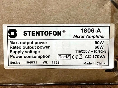 Stentofon 1806-A Mixer Amplifier Public Address System Zenitel NEW Sealed Box - Image 1 of 3