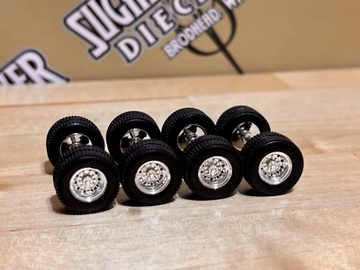 Dcp 1/64 Wheels with center hub 4 Wheel & Tire Axle sets for kenworth Peterbilt - Image 1 of 4