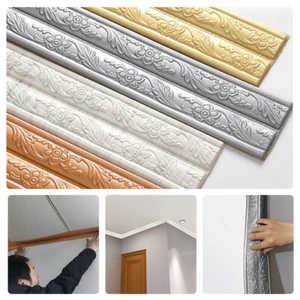 3D Wall Edge Sticker Moisture Proof Self-adhesive Foam Trim Border Line Sticker☋ - Picture 1 of 25