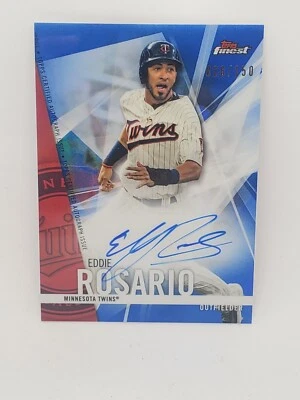 2017 Topps Finest Auto Blue Refractor /150 Eddie Rosario #FA-ER Nationals A23 - Image 1 of 3