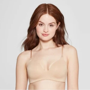 NWT~ Auden sz 38C Pearl Tan Wirefree Nursing Bra Smooth lined Convertible Y2 - Picture 1 of 8