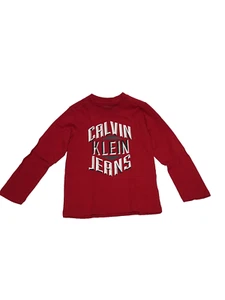 Calvin Klein Boys' Long Sleeve Pullover Sweatshirt , Red , Size 5 - Picture 1 of 1