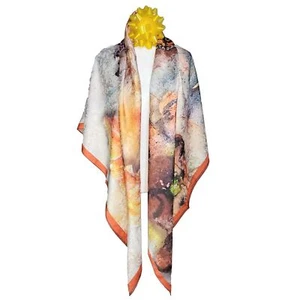 NWT Silk Scarf 53"x53" Super Large Square Shawl Wrap S2232 Xiang Yun Sha - Picture 1 of 8