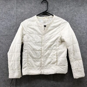 Uniqlo Kids Size 9-10 Lightweight Puffer Jacket Ivory White Girls Boys Quilted - Picture 1 of 8