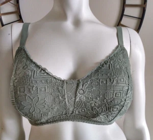 No Boundaries Triangle Floral Lace Convertible Bralette Sage Jrs Plus Size XXXL - Picture 1 of 11