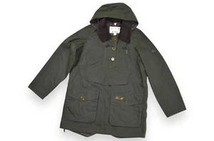 Women's Barbour Britannia Jacket Wax Olive Anorak Hood England Size 10 - Picture 1 of 15