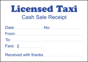 24 Personalised A7 Taxi Pads Receipt 100 printed sheets per pad, single colour  - Picture 1 of 1