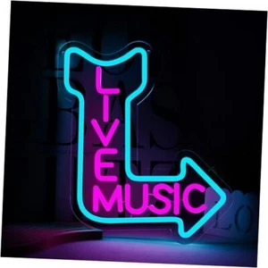 Live Music Neon Signs, Music LED Neon Light for Wall Decor,Neon Sign for Music - Picture 1 of 7