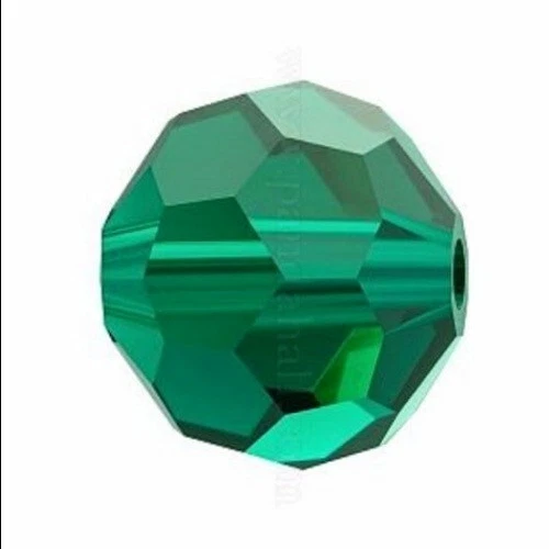Preciosa Czech Crystal Faceted, 6mm, 451 19 602 Round, 24 Pce, Emerald - Image 1 of 1