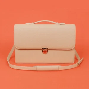 miim novo beige briefcase for laptop 13" 15" artificial leather boutique fashion - Picture 1 of 10