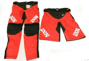 IXS Kid's Race Large BMX Racing Pants / Shorts Set Black Fluorescent Red NEW - Picture 1 of 5