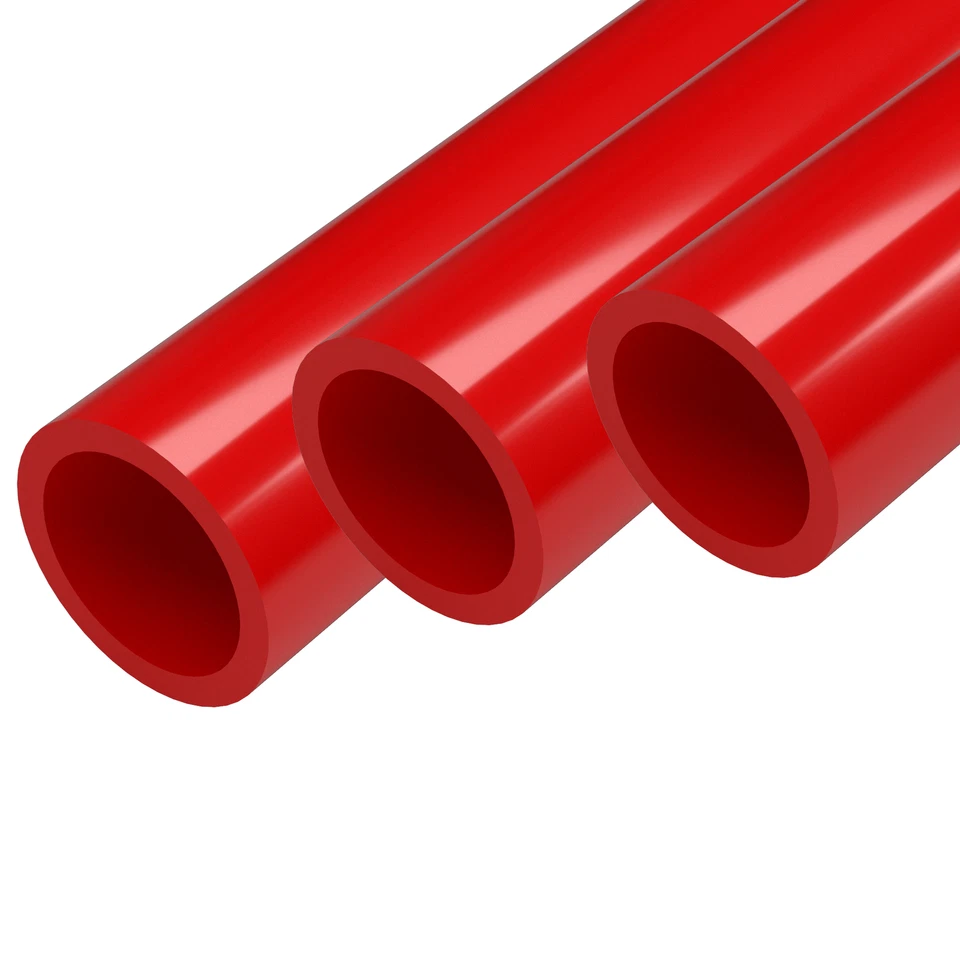 1" Sch 40 Furniture Grade PVC Pipe, 40"L, Red (3-PK), FORMUFIT - Made in USA