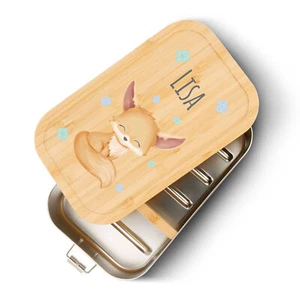 Brotdose mit Deckel für Kinder mit UV-Druck im "Fuchs" Design - Bild 1 von 4