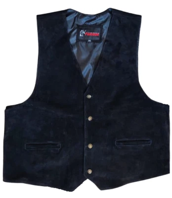 Motorcycle Dress Vest Suede Waistcoat Fashion Biker Motorbike Suede Formal Vest - Image 1 of 3