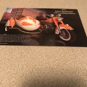 1953 Indian Roadmaster with Goulding side car mini poster from Newburgh Museum - Picture 1 of 3