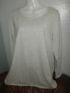 Ladies Light Gray Long Slv Top, Soft Pima w/ stretch, J. Jill, LP - Picture 1 of 1